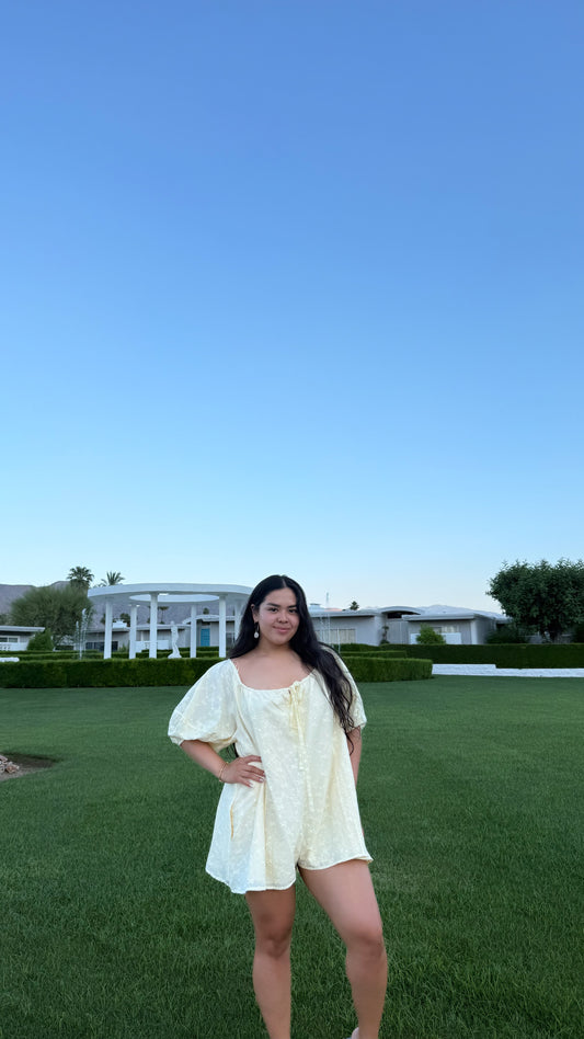Butter Yellow Bow Romper